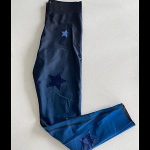 NWOT Ultracor x SoulCycle Blue Ombré Velvet Star Leggings